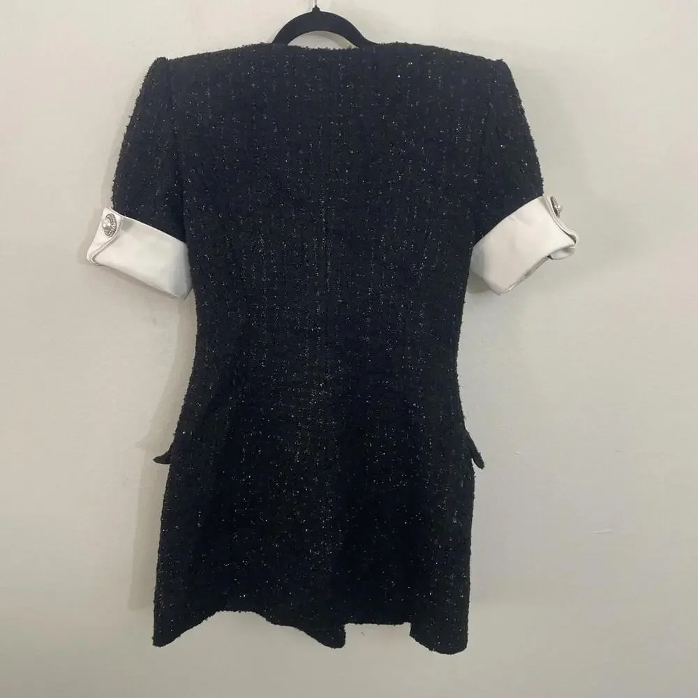 Retrofete Noreen Dress black tweed tweed size L NWT $478msrp - Picture 9 of 10